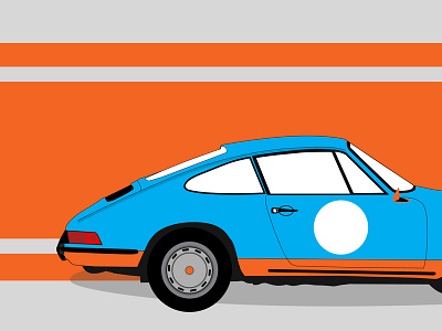 Porsche 964 With Gulf Racing Livery branding car design gulf gulf racing icon illustration porsche porsche 964 vintage car