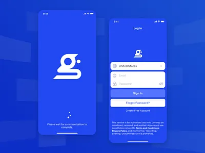 G-Control App – Auth app authorization blue control design ios login logo mobile team ui