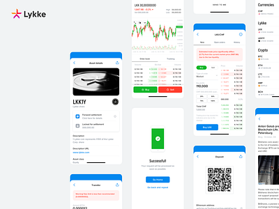 Lykke Wallet app crypto wallet cryptocurrency exchange finance mobile ui ux