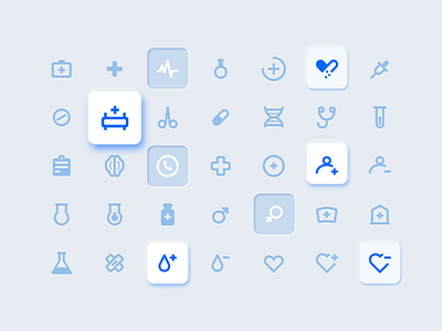 Medical Icons Set adobe design emergency figma icon medical neomorphism pack set simple sketch soft svg ui