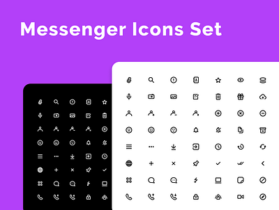 Messenger Icons Set adobexd app chat chatapp chatbot chatting figma icons set iconset message pack package pictogram sketch telegram