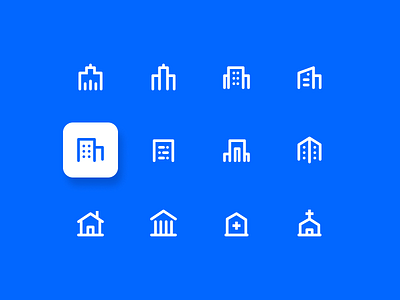 House icons bank city design draw figma home hotel house houses icons illustration ouline tower ui vector