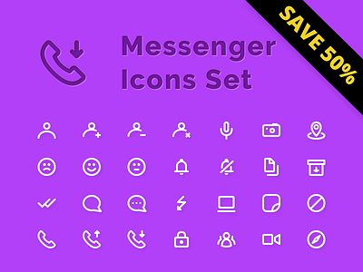 Messenger Icons Set android app bot chat figma free icons ios message messenger minimal outline sketch smile svg