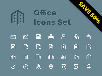 Office Icons Set - Save 50% figma free home houses icon office price safe sale sourses work