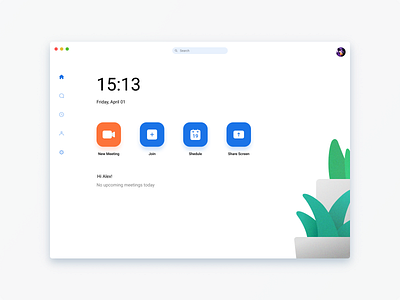 Zoom - Mac App Concept - Light version app application chat concept figma mac meeting zoom