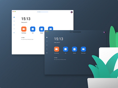 Zoom black & white version app concept mac macos ui zoon