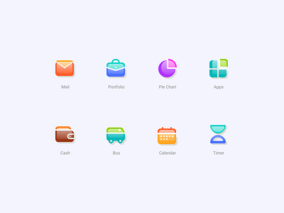 Glass icons apps calendar cash design figma glass icon icondesign icons icons set kit line neo piechart portfolio set sketch step timer ui