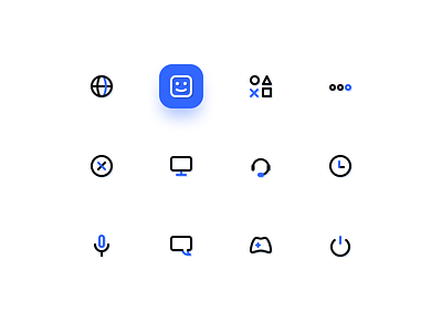 PS 5 icons set blue color console design figma game icons outline pattern photoshop playstation playstation5 ps ps5 set style ui