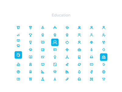 Education Icons Set academy alpha beta course education education app figma icons iconset learning platform school student teacher university