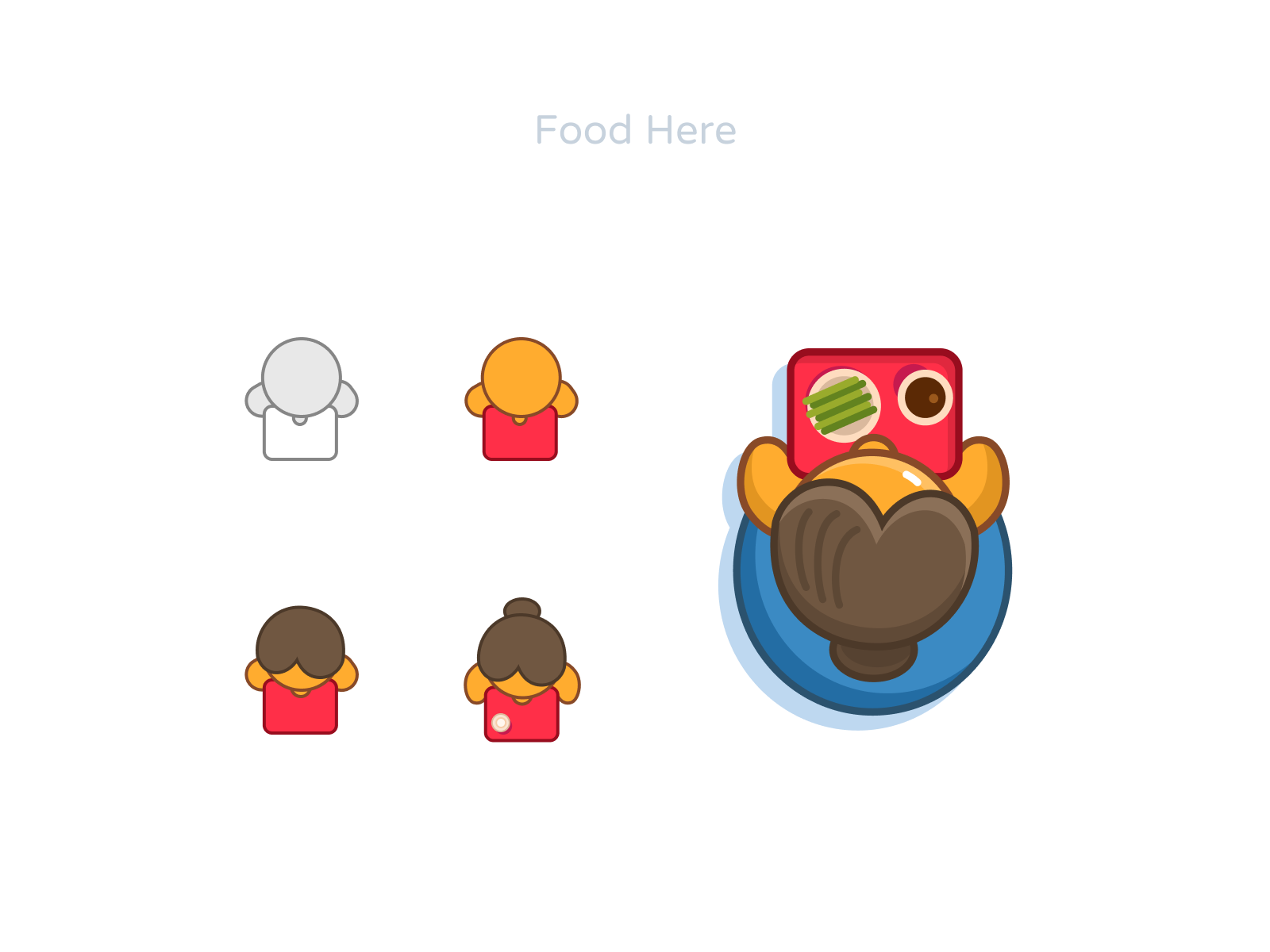 Food Here eat fast figmdesign foor go here icons illustration order top view