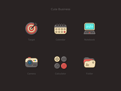 Cute Business - Dark version business cute icon icon design iconography icons iconset set setup