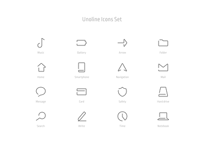 Free - Unoline Icons Set