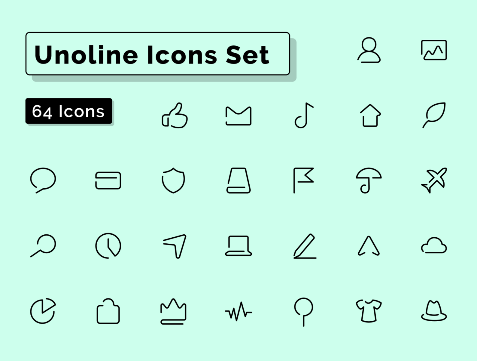 Unoline Icons Set - Complete demo figma figmadesign free freebie line one outline pictogram sketch stroke symbol vector
