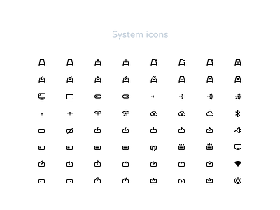 System icons batteries figma figmadesign harddrive icons iconset on outline pack power set stroke system system icon vector wifi