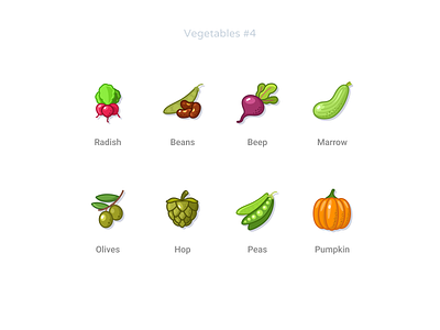 Vegetables #4 beans beep figmadesign food hop icons marrow olives peas pumpkin radish svg vector vegetables