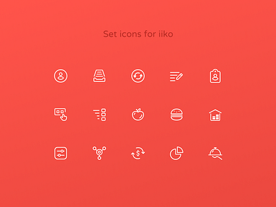 Set icons for iiko company dashboard figmadesign food icons iiko outline service service design stroke