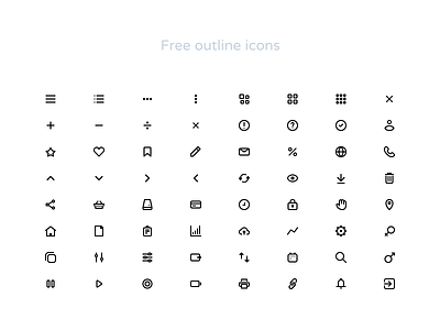 Free popular outline icons