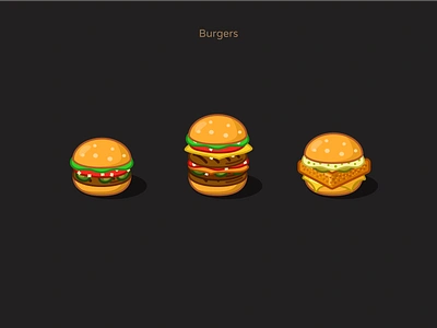 Burgers burgers cartoon cheeseburger figma figmadesign icon icons icons design icons set illustration sketch vector