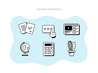 Education illustrations 2 app design education figma figmadesign icon icon design icons illustraion illustration learning retro sketch ui vector