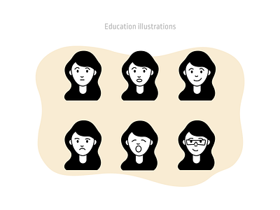 Education illustrations - emotion sketch cartoon character design emotion figma girl illustration sketch teacher ui woman