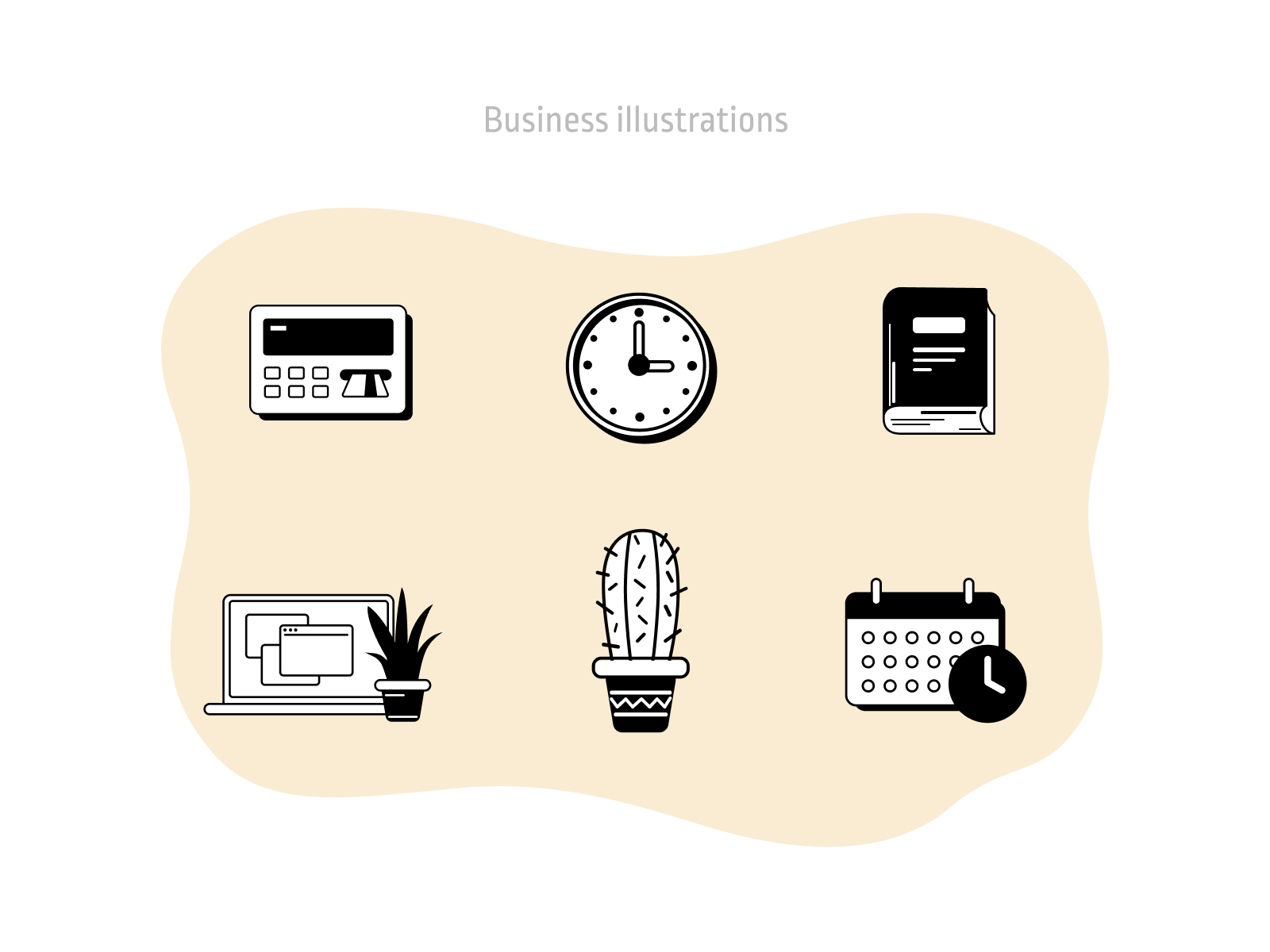 Business illustrations business craft figmadesign icons illustration office outline retro shedule vector work