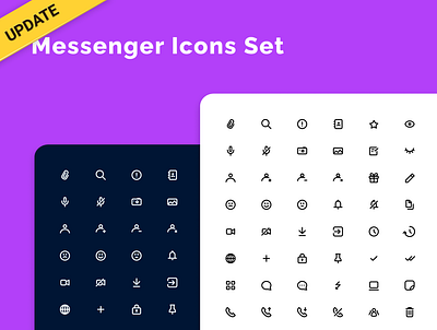 Chat and Messenger Icons Set - update! app application call chat figmadesign icon icondesign icons icons design iconset lines live message messenger minimal outline smile stroke ui video