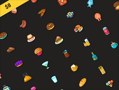 Great icons sale bar cafe cartoon delivery eat figma food handmade icon set icondesign iconography icons menu restaurant ui vector