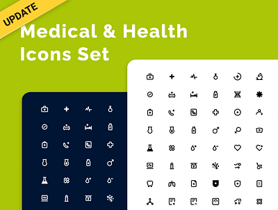 Medical & Health Icons Set - updated! doctor figma fitness green health heartbeat heathcare hospital icondesign iconography icons life medical medical app pharmacy sport virus