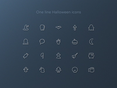 One line Halloween batman candy coffin dracula ghost grave halloween icons iconset knife pumpkin reaper scarecrow skull tomb witch zombie