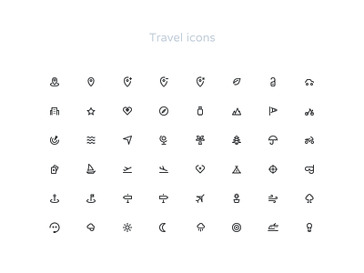 Travel icons set 24px figma icons lines outline travel