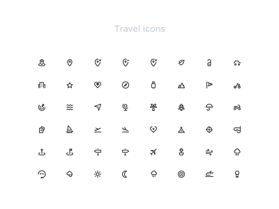 Travel icons set