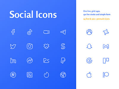Free Social Oneline Icons clean dropbox facebook figma free icons instagram minimal one page outline simple sketch social spotify stroke svg tiktok twitter