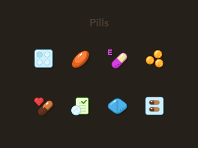 Pills & Tablets Icons Set #2