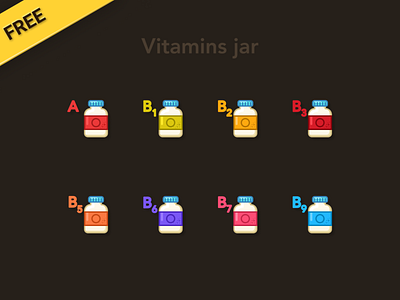 Free Vitamins jar icons