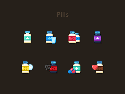 Pills & Tablets Icons Set #4