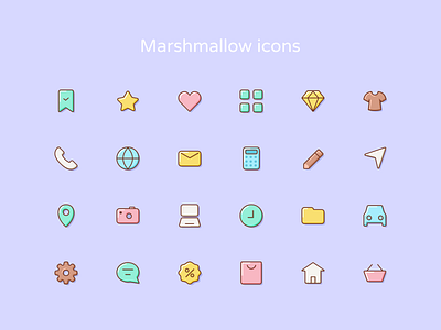 Marshmallow icons