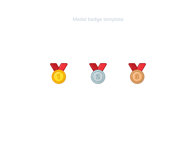 Medal badge template achievement awards bages bronze cartoon gold icondesign iconography medal silver stroke stroke icons