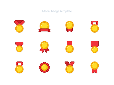 Medal badge template achievement award badge gold icondesign iconography icons icons design medal template