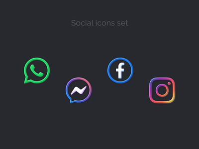 Outline & color fill app facebook figma icon icons icons pack instagram messenger social socialmedia whatsapp