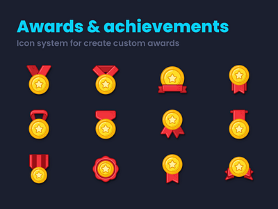 Awards & achievements icon system