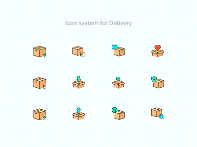 Icon system for Delivery delivery icons logistics shipping
