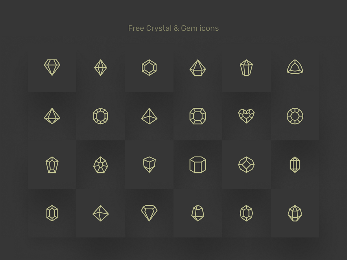 Free Crystals and Gemstone icons pack by Rengised on Dribbble
