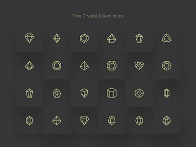 Free Crystals and Gemstone icons pack