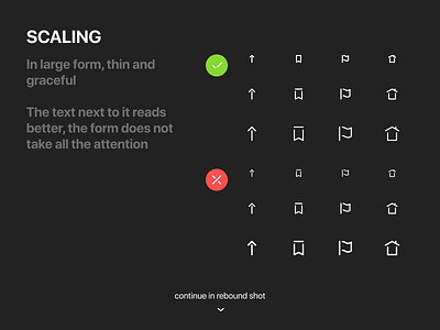 In large form, thin and graceful figmadesign icondesign iconic iconography icons icons set presenation scaling sketch symbol system ui