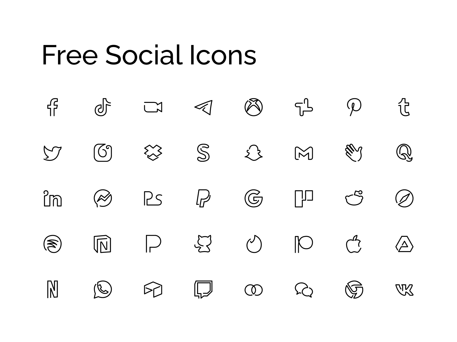 social icons minimal png