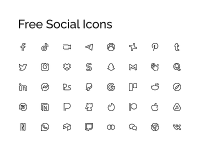 Free Minimal Social Icons clubhouse facebook figmadesign free freebie icondesign icons pack icons set light line live messenger minimal notion one stroke strokeicons thin twitch twitter