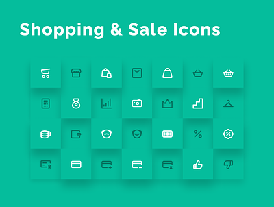 Shopping & Sale Icons Set checkout discount e comerce e commerce design e shop figmadesign icondesigner icons magazine online pay payment sale shop