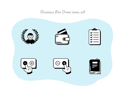 Business Pen Draw icons set #3