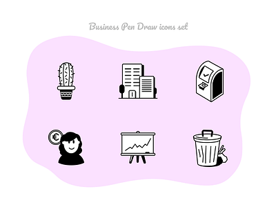 Business Pen Draw icons set #4 atm figmadesign finance icons icons design iconset money office office design payment pen pencil drawing portfolio