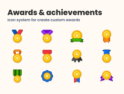 My Medal badges collection achievement award badges bronze gold icon design icondesign iconography icons icons pack medal ribbons star winner